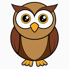owl on white background