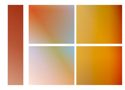 Gradient swatches, warm tones, design elements