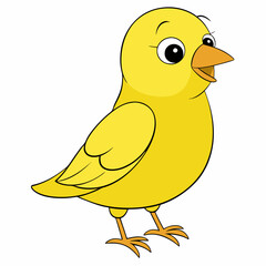 yellow bird on white background