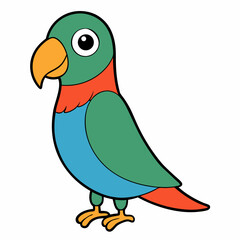 cartoon parrot on white background