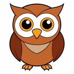 owl, bird, cartoon, animal, vector, illustration, cute, nature, drawing, feather, icon, brown, art, wise, wild, character, design, beak, wing, wildlife, eyes, night, halloween, symbol, fun