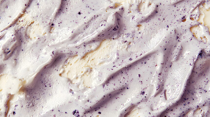 Blueberry ice cream surface, ice cream creamy texture background