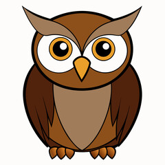 owl on white background