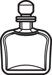 perfume line art, black outline, vector and illustration, coloring book page line art drawing
