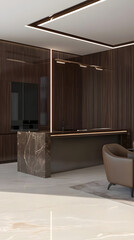 Modern Kitchen Design: Dark Wood & Marble