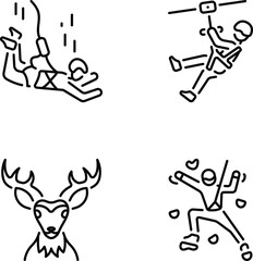 Pack of Adventure and Fun Linear Icons 

