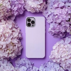 Lavender Phone with Hydrangea Frame. (11)