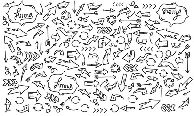 set of hand drawn arrows