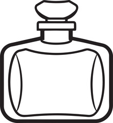 perfume line art, black outline, vector and illustration, coloring book page line art drawing