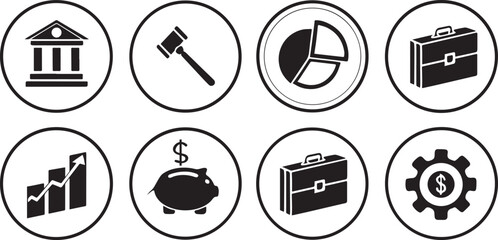 Business and Finance Icon Set Vector Illustration for documents websites icon set