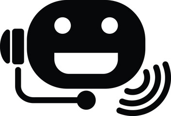 Clean vector illustration of Chat Assistant silhouette in black.