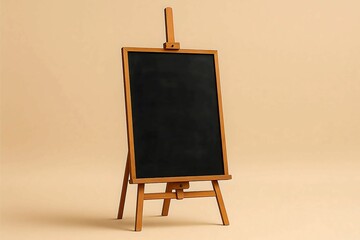 Wooden Blank Menu Board on Beige Background