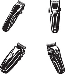 Vector illustration of different types of hair clippers
