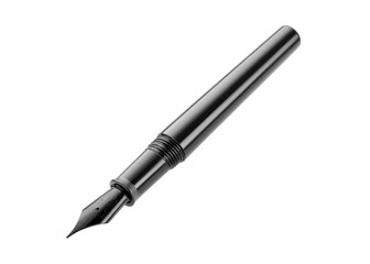 Elegant Black Fountain Pen with Detailed Nib on Glossy Surface for Writing and Calligraphy