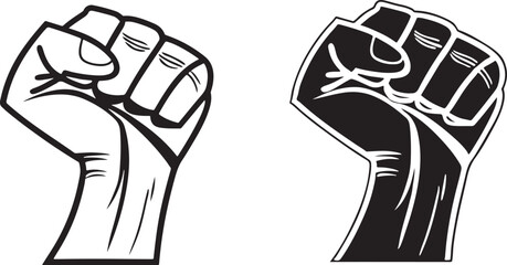 hands silhouettes, Raised hands vector silhouettes, Set of hand silhouette icon logo template vector.