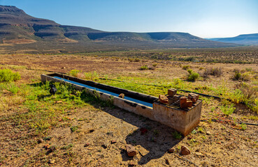 Old water trough supplying water for wildlife