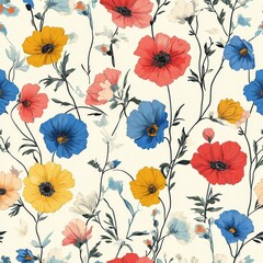 Seamless pattern - simple flower background