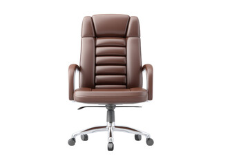 Stylish brown office chair with ergonomic design and sleek chrome base for modern workspaces