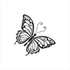 Decorative Butterfly Silhouette Vector Design