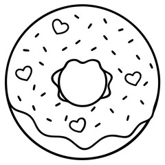 Valentine’s Day Donut Outline with Heart Details 
