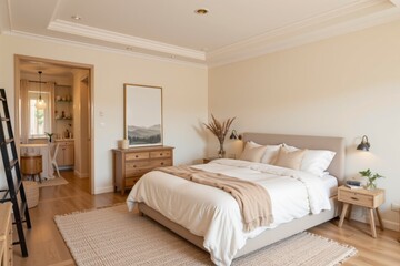 Modern Minimalist Bedroom with Cozy Textures and Natural Light
