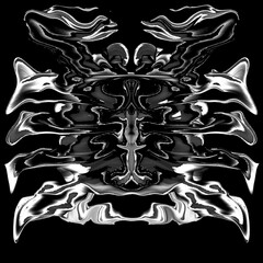 Underwater Crab Black and White Symmetrical Abstract Art 