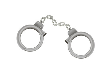 Vector drawing, handcuffs, black and white icon, silhouette.