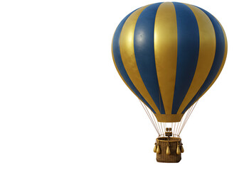 Stunning Blue and Gold Hot Air Balloon Image: Perfect for Travel and Adventure Projects