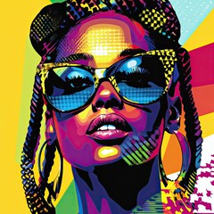 Black Pop Art Vibrant Urban Culture African American Portrait Colorful Wall Art