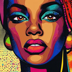 Black Pop Art Vibrant Urban Culture African American Portrait Colorful Wall Art