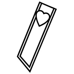 Vector Line Art Heart Accent Bookmark
