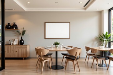 Modern Dining Room Interior with Natural Elements and Minimalist Design