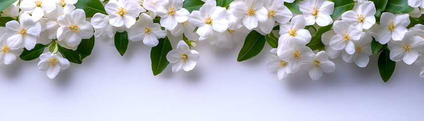Obraz premium White Blossom Floral Border Illustration
