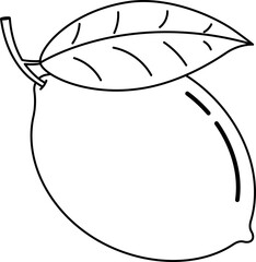 Line-drawn lemon vector illustration. Line-drawn lemon transparent PNG. Lemon clip art. Lemon symbol. Lemon doodle. Fruit stock images.