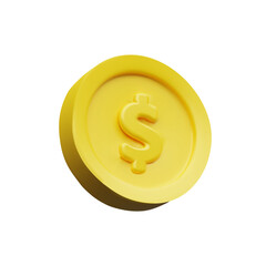 3d dollar coin left. Three-dimensional vector illustration finance symbol. Gold wealth sign for success savings. Banking icon. Investment money for business. Jackpot luck in casino. Gambling fortune