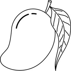 Line-drawn mango vector illustration. Line-drawn mango transparent PNG. Mango clip art. Mango symbol. Mango doodle. Fruit stock images.