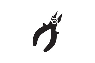 Obraz premium simple and unobtrusive Steel nipper vector silhouette illustration isolated in white background