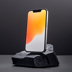 Smartphone on Dark Rock. (4)