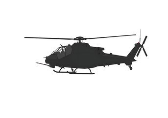 Fototapeta premium Black Helicopter Silhouette