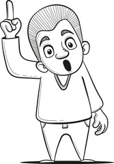 Businessman got an idea. Hand drawn vector illustration.