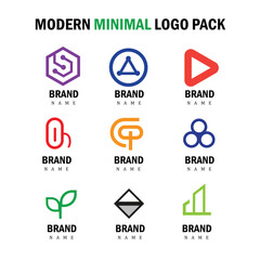 Modern Minimal Logo Pack | Clean Vector Icons for Business & Web