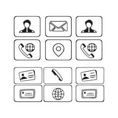 Business card icon set