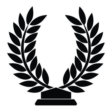 recommend clip art: Black and White Laurel Wreath Award Trophy