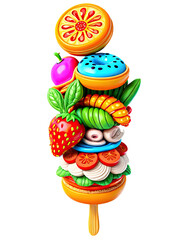 Fantasy Tower of Fruits and Sweets