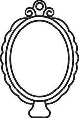 mirror line art, black outline, vector and illustration, coloring book page line art drawing