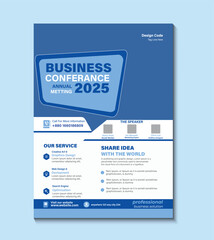 Professional business conference social media flyer template. Perfect for promoting seminars, workshops, meetings, and corporate events. Modern, clean, customizable, and ideal for business branding.