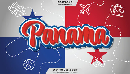 panama editable text effect with modern and simple style