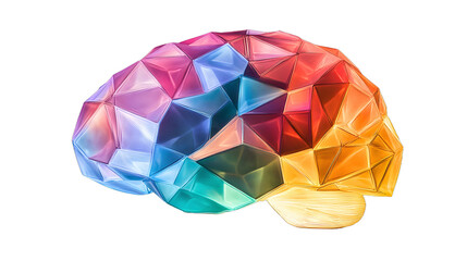 Illuminating brain sculpture modern art gallery digital artwork creative space close-up conceptual art for mindfulness