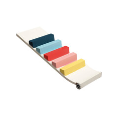 Colorful Blocks Ascending on a White Conveyor Belt