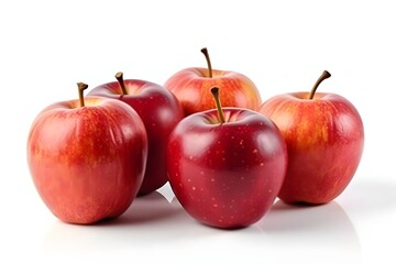 Fresh Red Apples Arrangement on White Background